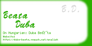 beata duba business card